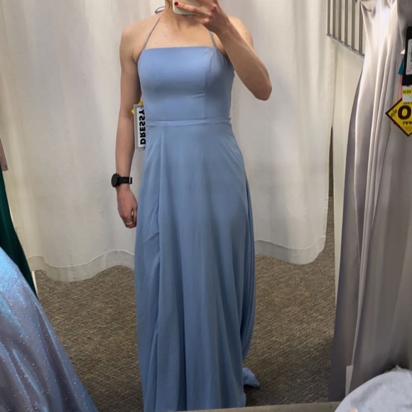 LIGHT BLUE PROM DRESS - Picture 2 of 9